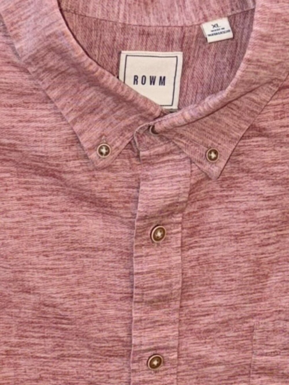 ROWM Long Sleeve Button Down Casual Dress Shirt Cotton Blend XL Work Travel - Picture 2 of 8